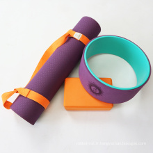 Exercice Prix compétitif Haute densité anti-Tear TPE Custom Pink Yogamat avec sangle de transport